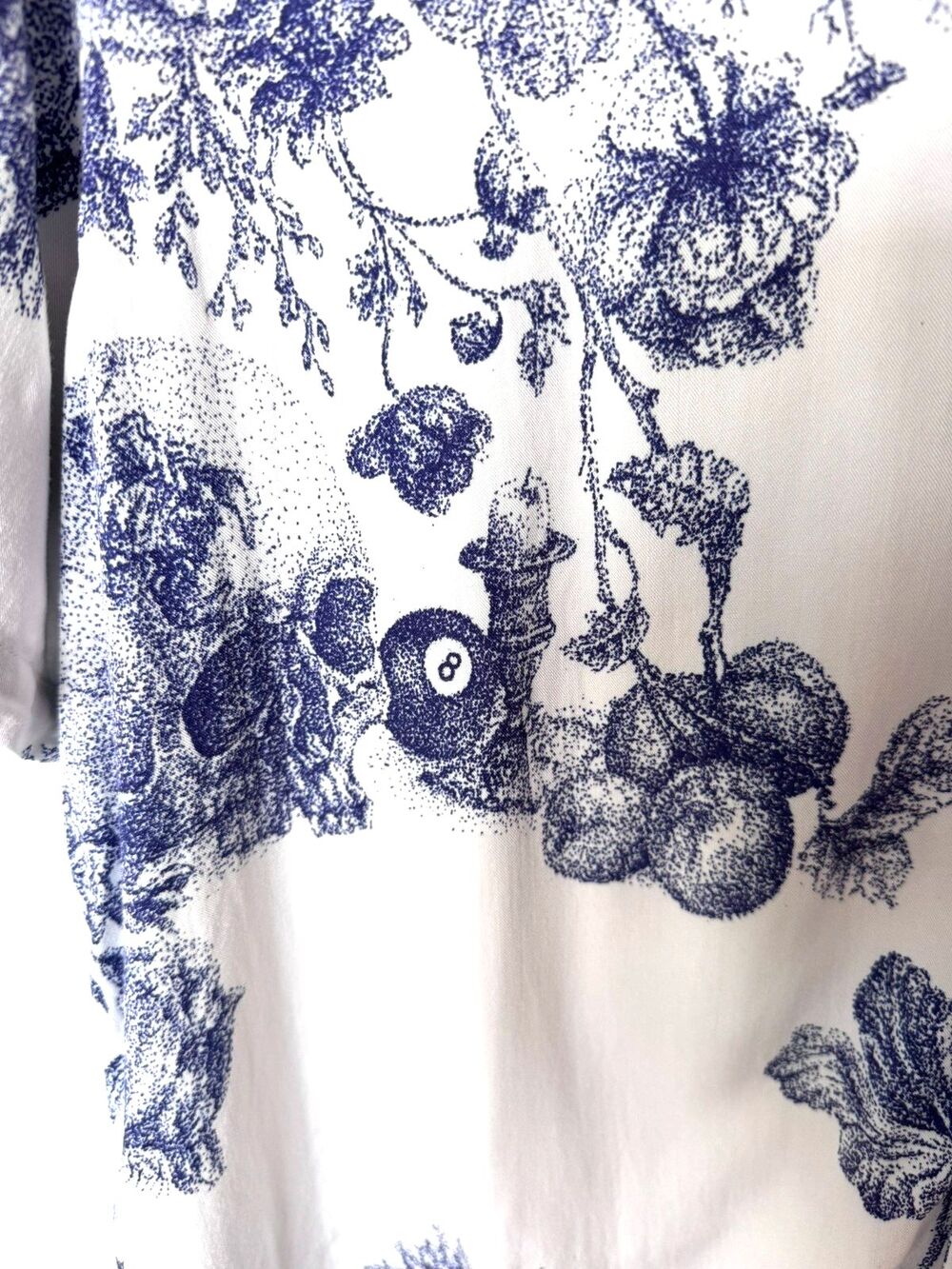 Ksubi Skull Billiard Camp Floral Hawaiian Summer Short Sleeve Button Down XL - Picture 3 of 6